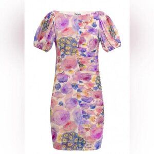 Ganni floral mesh dress